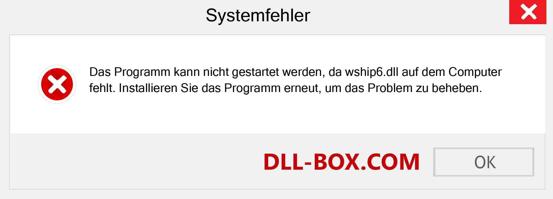 wship6.dll-Datei fehlt?. Download für Windows 7, 8, 10 - Fix wship6 dll Missing Error unter Windows, Fotos, Bildern