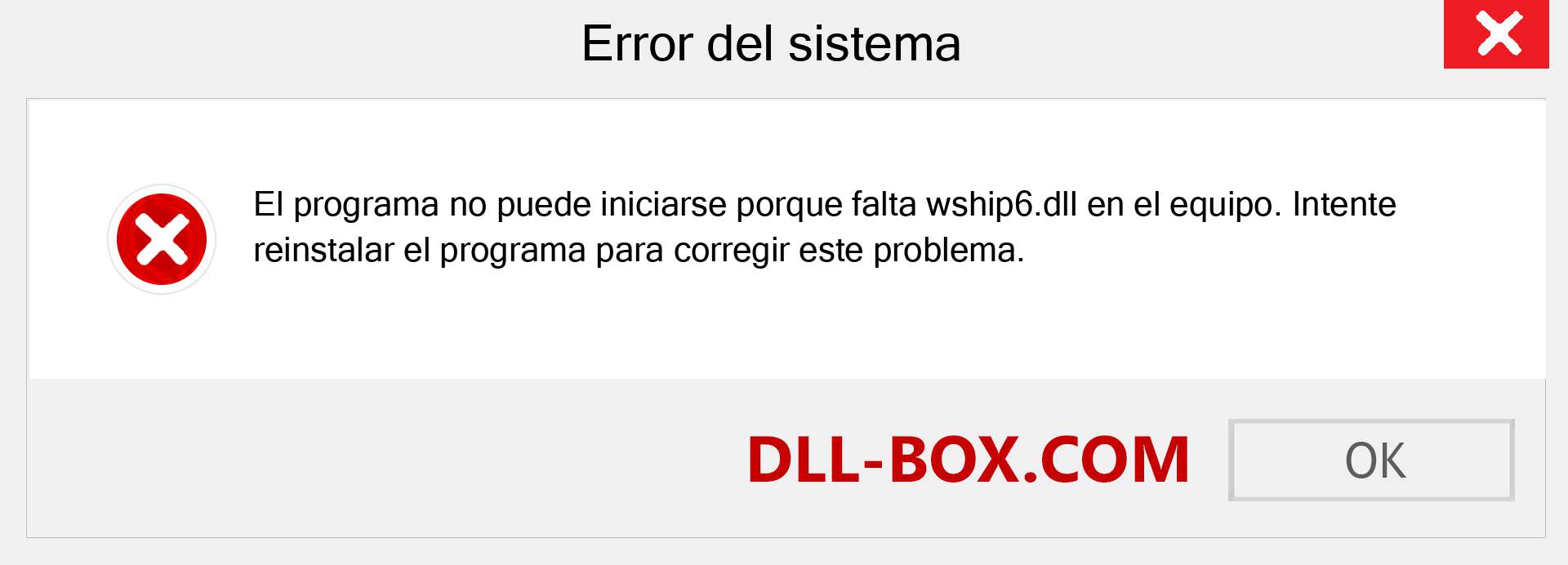 ¿Falta el archivo wship6.dll ?. Descargar para Windows 7, 8, 10 - Corregir wship6 dll Missing Error en Windows, fotos, imágenes